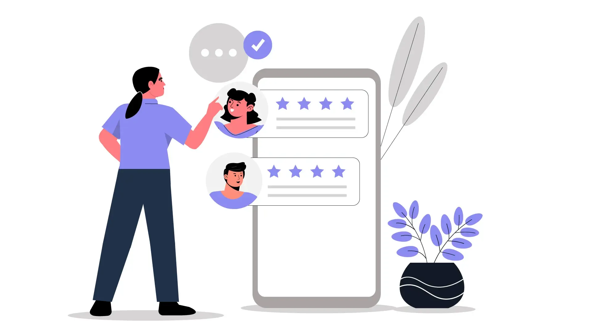 Interactive User Rating and Feedback Concept 2D Illustration